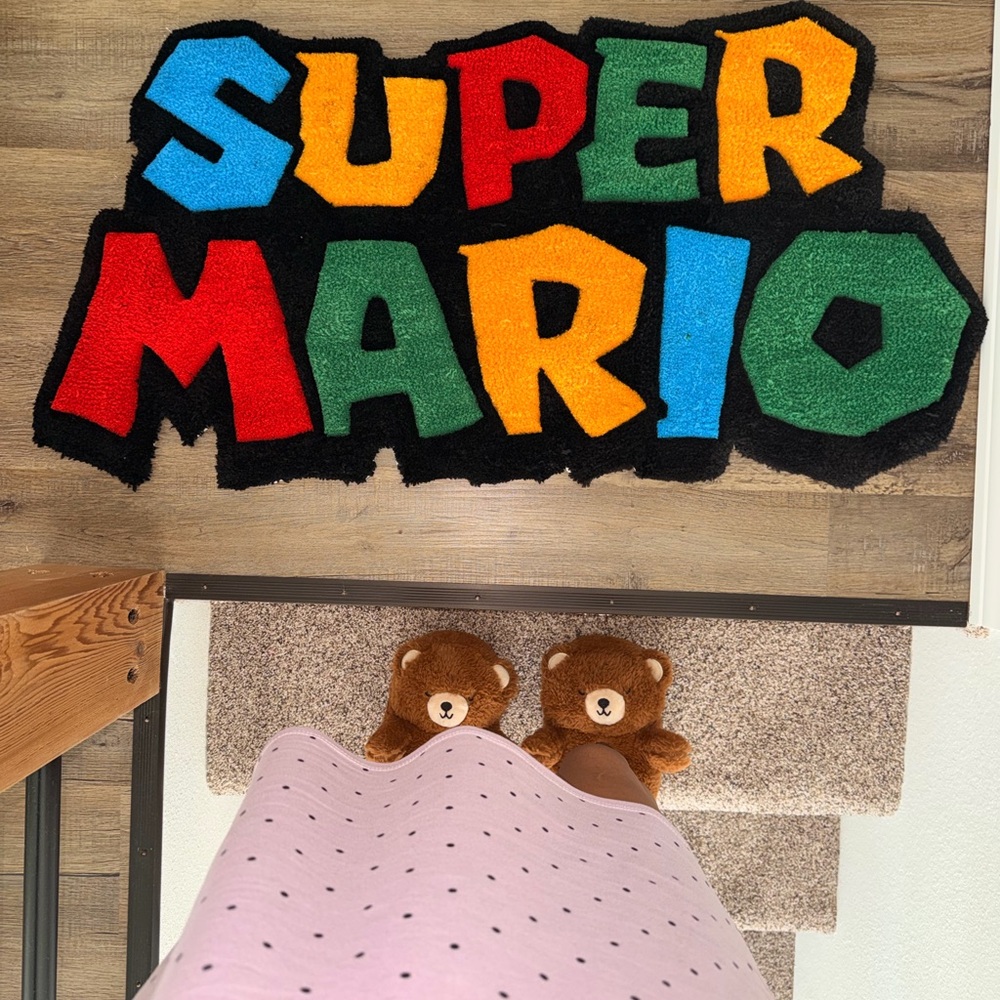 Super Mario Colorful Logo Rug - Picture 3 of 3